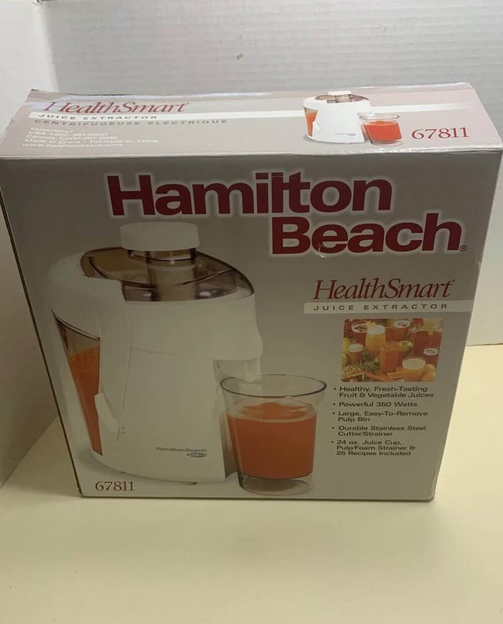 Hamilton Beach Juice Extractor, Model 67811 Type CJ09, 350 Watts